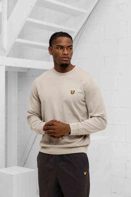 Lyle & Scott Neck Fly Fleece Sweater Heren Beige - Maat XL - Kleur: Beige | Soccerfanshop
