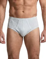 2-pak heren slips met gulp - M500 grijsmellee - Heren onderbroek met sluiting - Klassiek ondergoed heren - M - Onderbroek heren heren heren heren