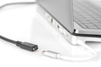 Digitus USB-kabel USB 2.0 USB-C stekker, USB-C bus 2.00 m Zwart Flexibel, Folie afscherming, Afscherming gevlochten AK-300210-020-S - thumbnail