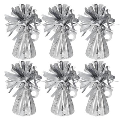 Ballon gewichtjes - 6x - mat zilver - 170 gram - helium ballontrosjes