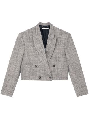 Stella McCartney blazer croisé à coupe crop - Gris