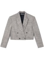 Stella McCartney blazer croisé à coupe crop - Gris - thumbnail