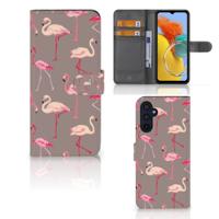 Samsung Galaxy M14 | Telefoonhoesje | Met pasjeshouder | Flamingo