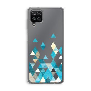 Gekleurde driehoekjes blauw: Samsung Galaxy A12 Transparant Hoesje