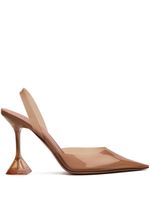 Amina Muaddi escarpins Holli Glass 95 mm à bride arrière - Marron Amina Muaddi escarpins Holli Glass 95 mm à bride arrière - Marron