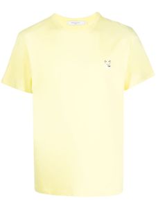 Maison Kitsuné t-shirt en coton à patch Fox - Jaune