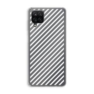 Strepen zwart-wit: Samsung Galaxy A12 Transparant Hoesje