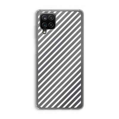 Strepen zwart-wit: Samsung Galaxy A12 Transparant Hoesje