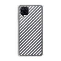 Strepen zwart-wit: Samsung Galaxy A12 Transparant Hoesje