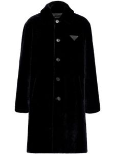 Prada manteau en peau lainée - Noir