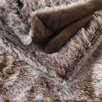 Wicotex Plaid-dekens- kunst bont antartic 180x220cm choco polyester hoog polig - thumbnail