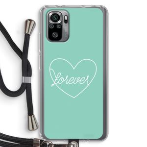 Forever heart pastel: Xiaomi Redmi Note 10S Transparant Hoesje met koord