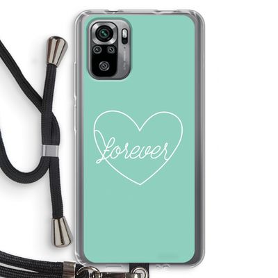 Forever heart pastel: Xiaomi Redmi Note 10S Transparant Hoesje met koord