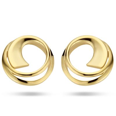 Oorknoppen Rondje geelgoud 8 mm