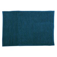 MSV Badkamerkleed/badmat voor op de vloer - donkerblauw - 60 x 90 cm - Microvezel   -