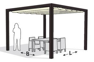 Nesling | Optiva Pergola Aluminium 319 x 419 cm | Gebroken Wit