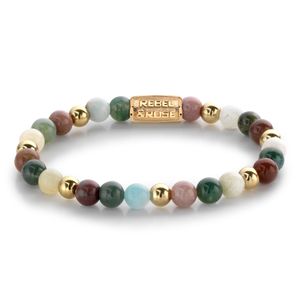 Rebel and Rose RR-60077-G Rekarmband Beads Spring Shine meerkleurig-goudkleurig 6 mm