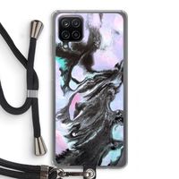 Pastel zwart: Samsung Galaxy A12 Transparant Hoesje met koord