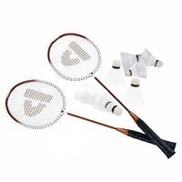 Donnay badminton set oranje met 9x shuttles en opbergtas - thumbnail