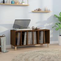 Platenkast 100x38x48 cm bewerkt hout bruin eikenkleur - thumbnail