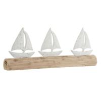 Decoratieve figuren Home ESPRIT Wit Natuurlijk Jacht Mediterrane 62 x 8,5 x 25,5 cm
