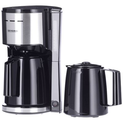 Severin KA 9308 Koffiezetapparaat RVS (geborsteld), Zwart Capaciteit koppen: 8 Met thermoskan