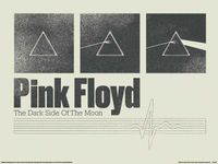 Pink Floyd Dark Side 50th Black & White Prisms Art Print 30x40cm