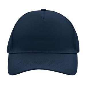 Baseball pet/cap 5 panels - donkerblauw - volwassenen - Voordelige caps - katoen