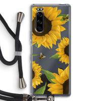 Sunflower and bees: Sony Xperia 5 Transparant Hoesje met koord