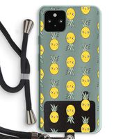 Ananas: Pixel 5a 5G Transparant Hoesje met koord