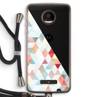 Gekleurde driehoekjes pastel: Motorola Moto Z Force Transparant Hoesje met koord