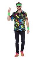 Party Blouse Heren Peace Hippie Neon