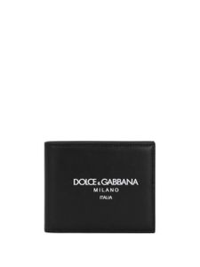 Dolce & Gabbana portefeuille en cuir à logo imprimé - Noir