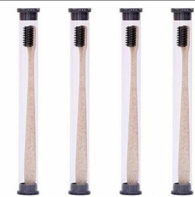 4 stuks/set tarwestro tandenborstel Soft-Bristle tandenborstel bamboe houtskool hoofd 18cm PVC behuizing draagbare verpakking reizen tandenborstel (be