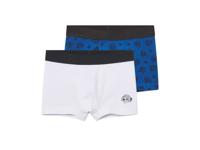 2 Kinderboxers (Wit/blauw, 122/128)