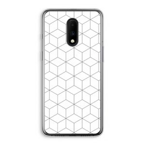 Zwart-witte kubussen: OnePlus 7 Transparant Hoesje