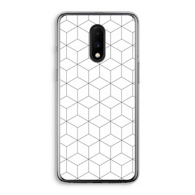 Zwart-witte kubussen: OnePlus 7 Transparant Hoesje