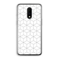 Zwart-witte kubussen: OnePlus 7 Transparant Hoesje