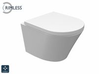 Wiesbaden Vesta spoelrandloos wandcloset compact 47cm met zitting wit