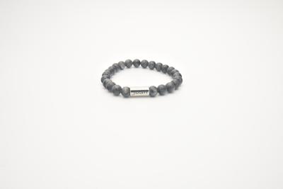 JOSH Heren Armband met Natuursteen Grey | 09313-BRA