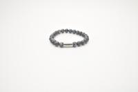 JOSH Heren Armband met Natuursteen Grey | 09313-BRA