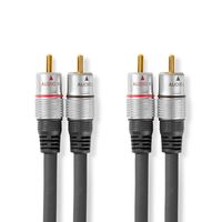 Stereo-Audiokabel | 2x RCA Male - 2x RCA Male | 2,50 m | Antraciet