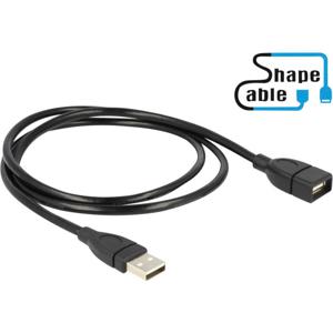 Delock USB-kabel USB 2.0 USB-A stekker, USB-A bus 1.00 m Zwart Flexibele zwanenhalskabel 83500