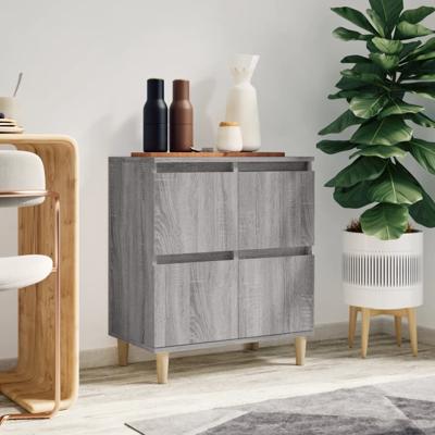 Dressoir 60x35x70 cm bewerkt hout grijs sonoma eikenkleurig