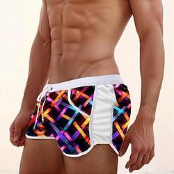 Voor heren Zwemshorts Lange zwembroeken Korte broek Strandshorts Zak Trekkoord Elastische taille 3D Print Geometrisch patroon Ademend Zacht Korte Surfen Feestdagen Strand Modieus Ontwerper Zwart Lightinthebox