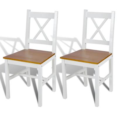 Eetkamerstoelen 2 st grenenhout wit