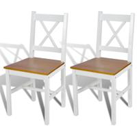 Eetkamerstoelen 2 st grenenhout wit Eetkamerstoelen 2 st grenenhout wit