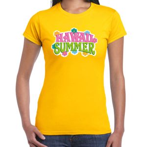 Hawaii summer t-shirt geel voor dames 2XL  -