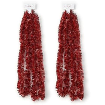 Inge Christmas Goods Kerstslinger - 2x - guirlande - rood - 270 cm