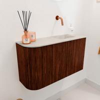 Toiletmeubel Mondiaz Joya Dlux | 71.6 cm | Meubelkleur Ruby | Faye wastafel Ostra Wasbak Rechts | Zonder kraangat(en)